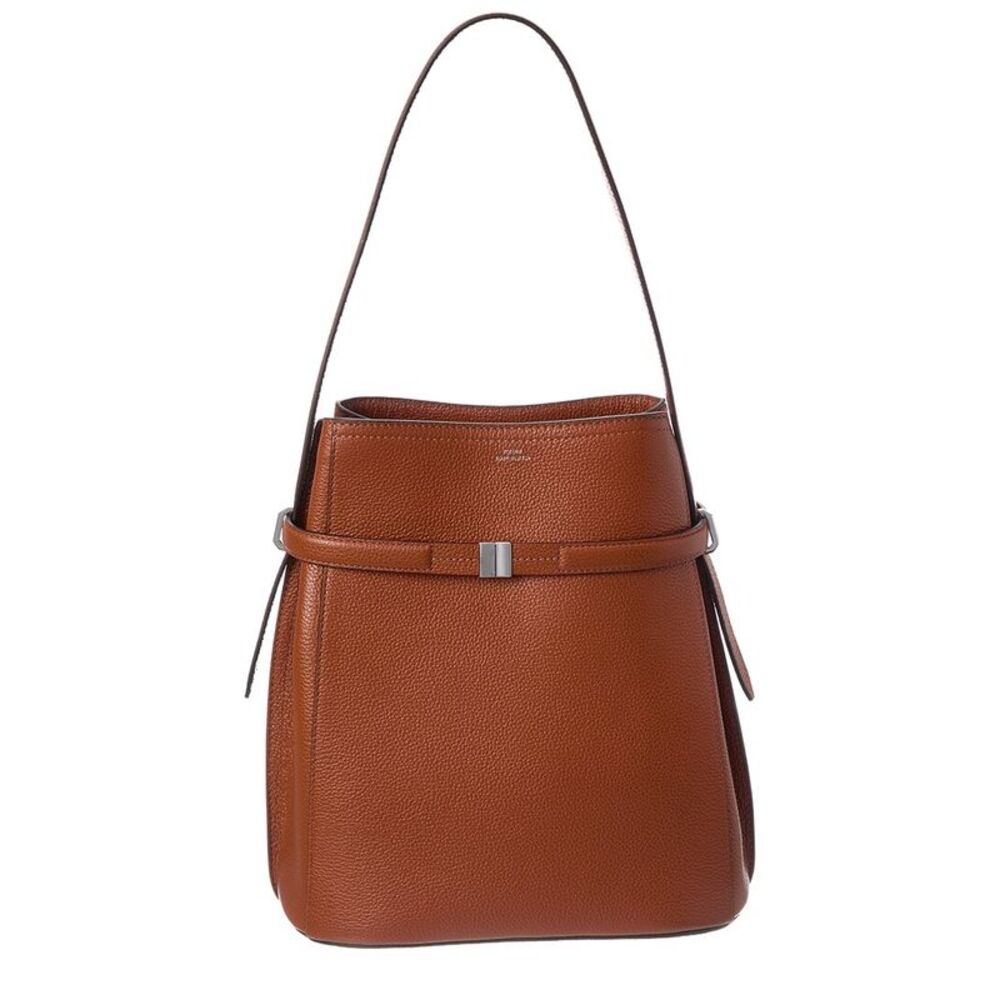 Toteme Logo Leather Tote, Brown